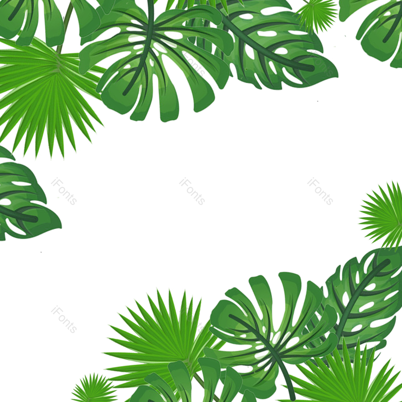 叶子图片,卡通元素,夏天PNG,绿叶免抠素材